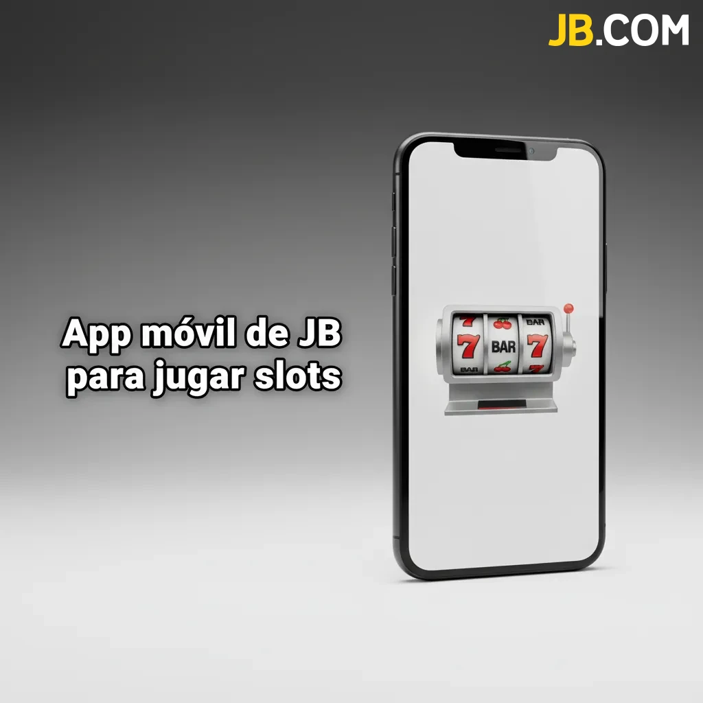 App móvil de JB en un teléfono mostrando Tragamonedas con filtros de proveedor y RTP, interfaz simple para usar con una mano