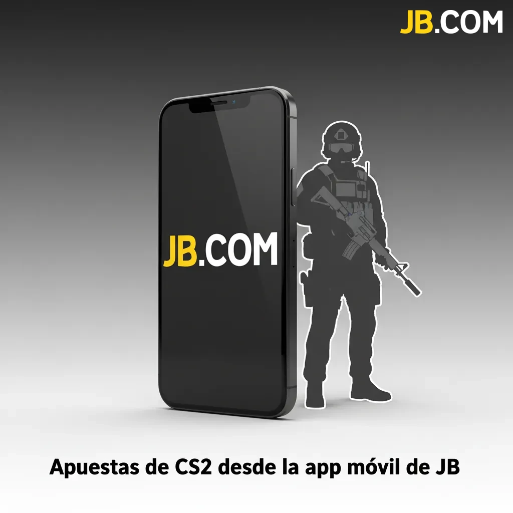 Pantalla de la app móvil de JB con apuestas de CS2, cuotas y mercados, disponible para Android y iOS.