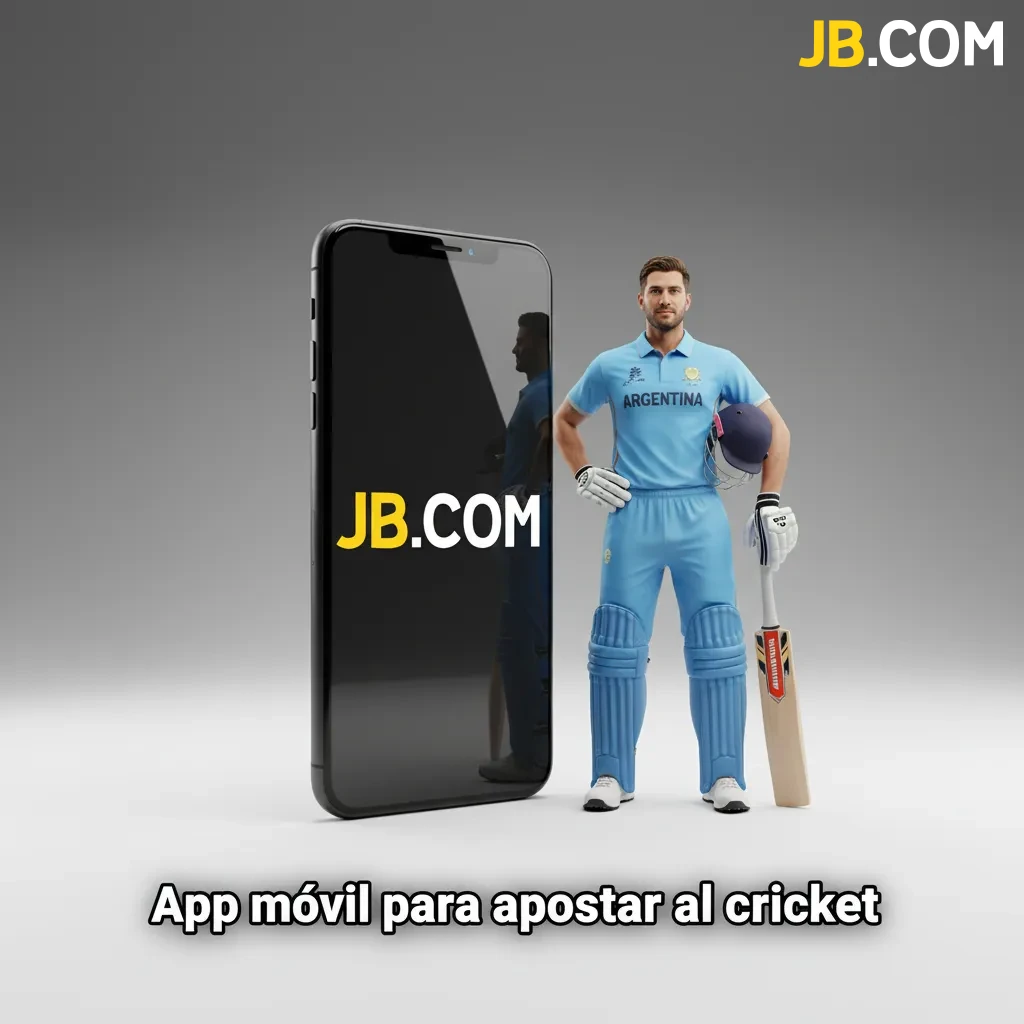 Pantalla de la app JB para apostar al cricket en Android e iOS, con cuotas en vivo y opciones Pre‑partido y En Vivo.