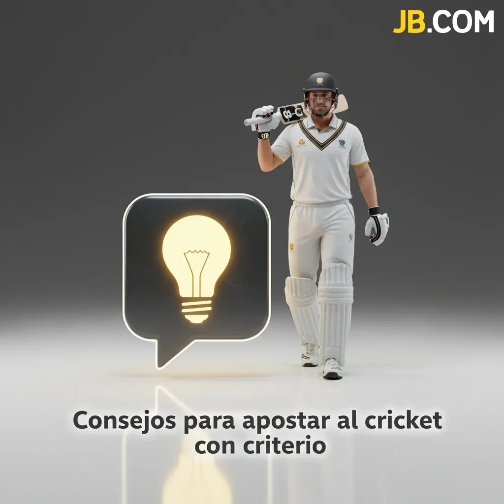 Infografía de consejos para apostar al cricket: forma del equipo, jugadores clave, pitch y clima, banca y cuotas en vivo.