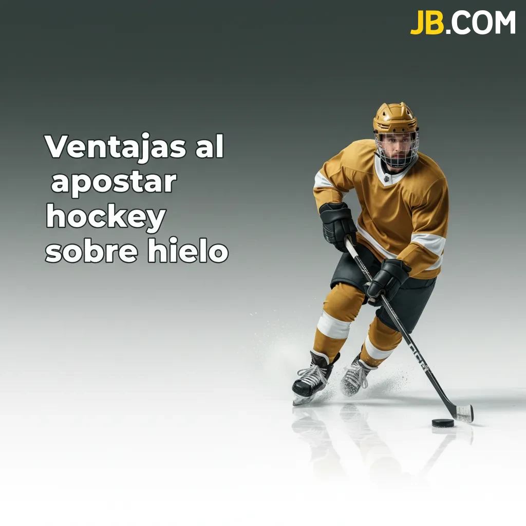 Infografía: ventajas de apostar hockey sobre hielo: cobertura amplia, cuotas en vivo, puck line, cashout, pesos ARS y app JB