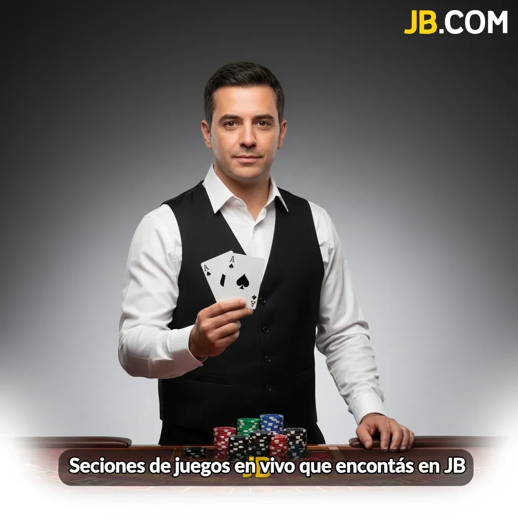 Secciones de juegos en vivo de JB: ruleta, baccarat, blackjack, póker, juegos de TV y especiales; 150+ mesas y shows.