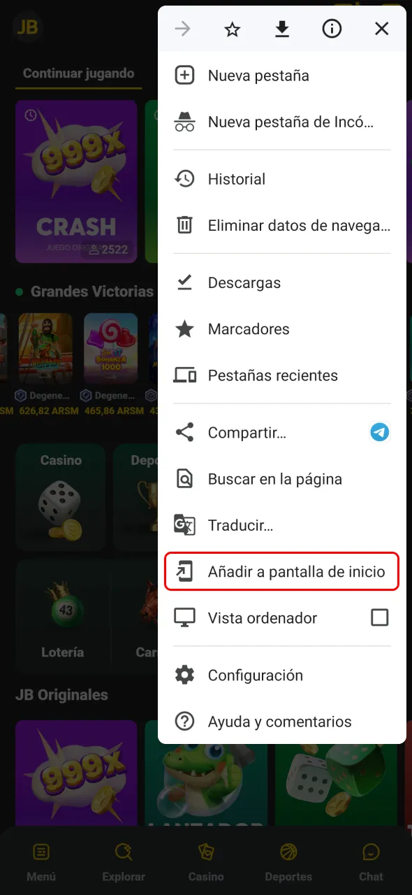 Usá la versión web de JB si no querés instalar aún.