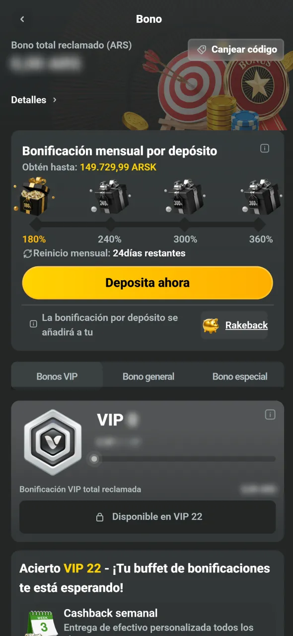 Activá promos de JB para tu primer depósito.