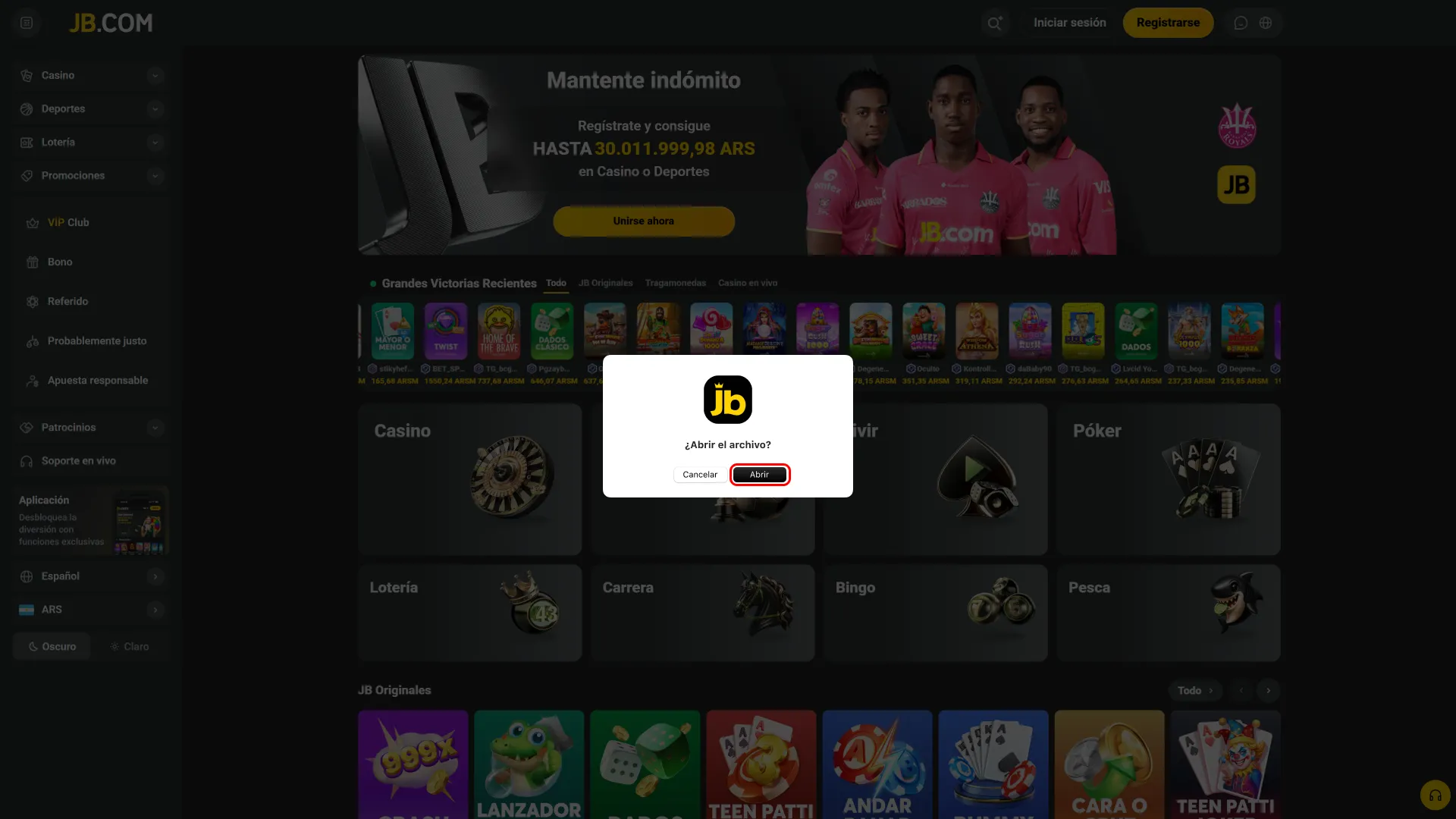 Abrí el dmg de JB para continuar el proceso.