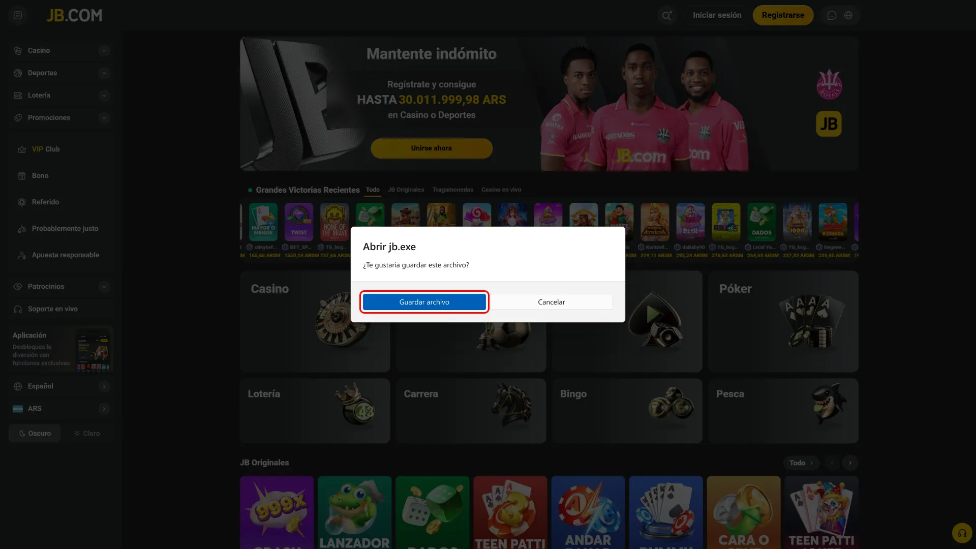 Descargá JB para Windows y seguí los pasos indicados.