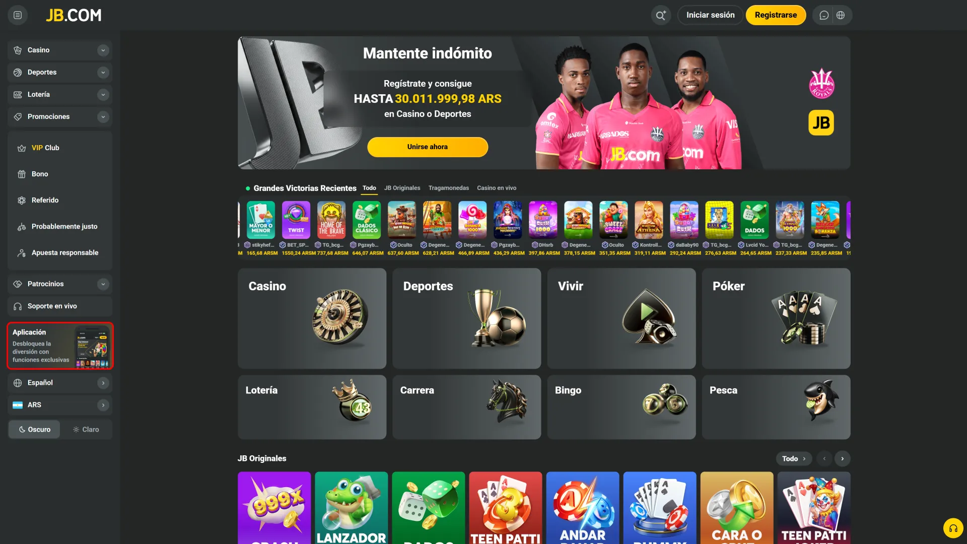 Hacé clic en el botón para iniciar la descarga de JB.