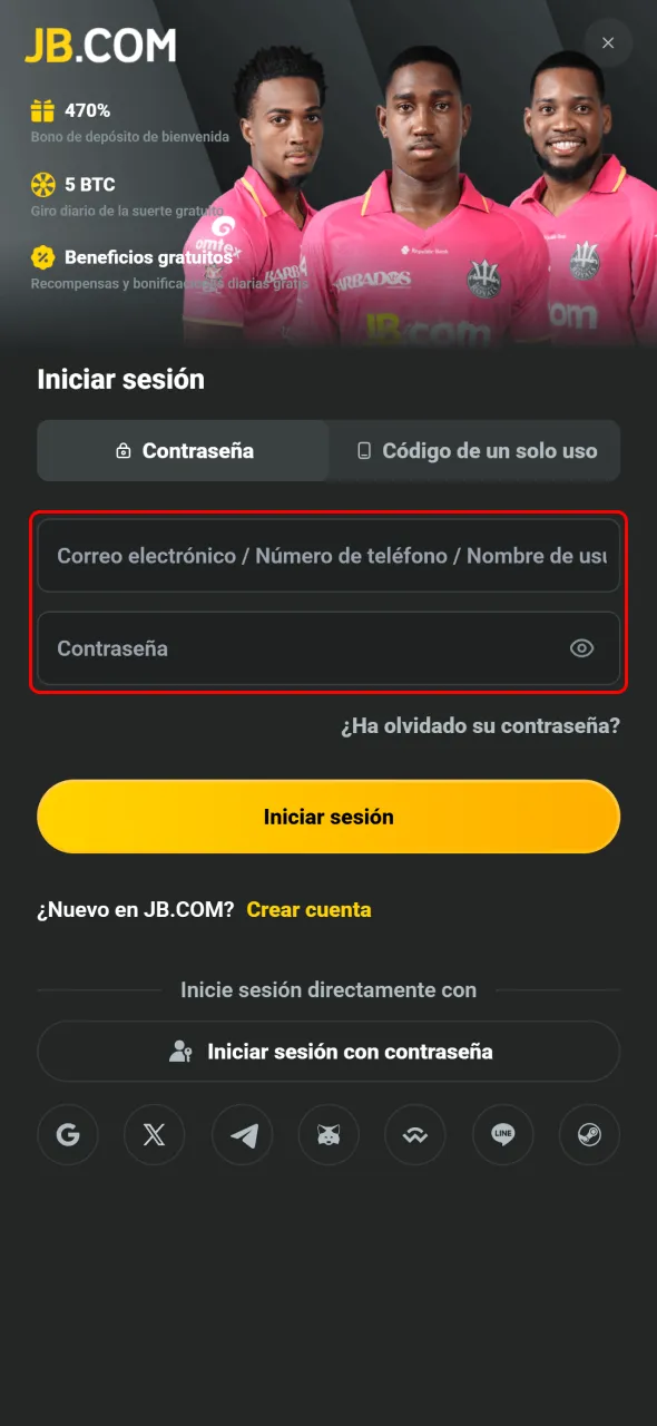 Tocá Ingresar y escribí correo o móvil con contraseña en JB Argentina.Tocá Ingresar y escribí correo o móvil con contraseña en JB Argentina.